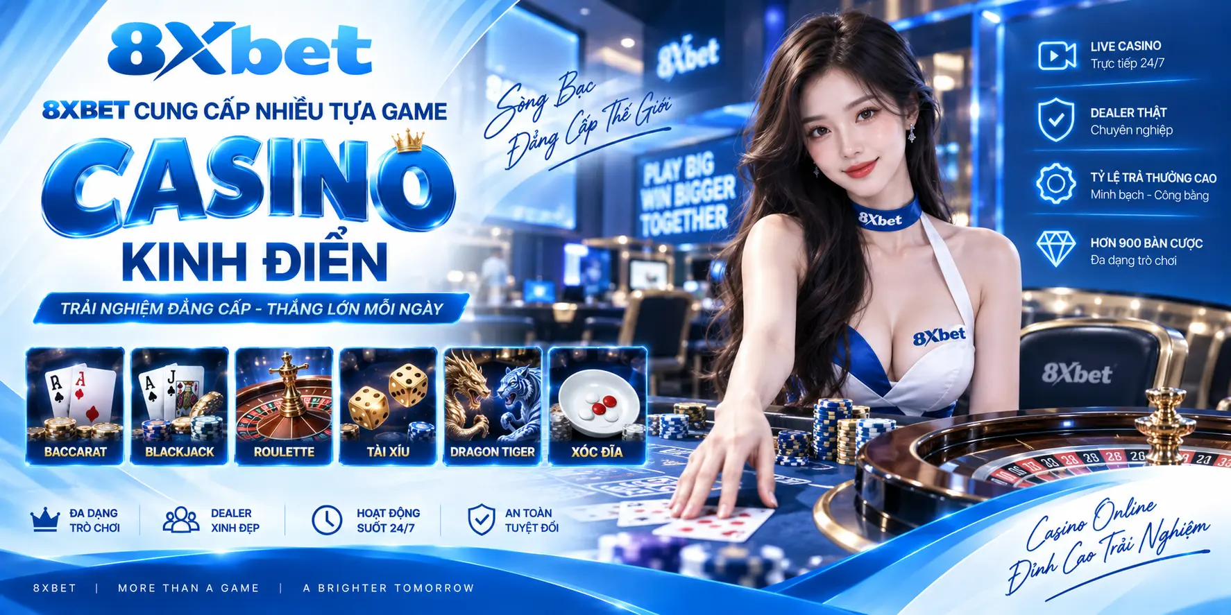 8XBET cung cấp nhiều tựa game Casino kinh điển